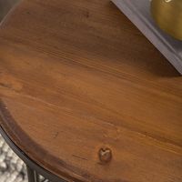 Round Wooden and Metal Baldwin Accent Table