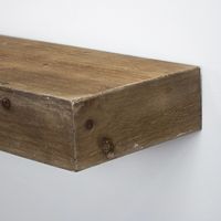 Brown Rustic Floating Wooden Shelf