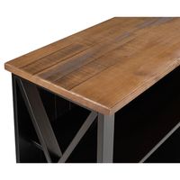 Black and Rustic Oak Wood Farmhouse Console Table
