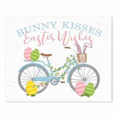 Bunny Kisses Easter Wishes Table Canvas Art Print