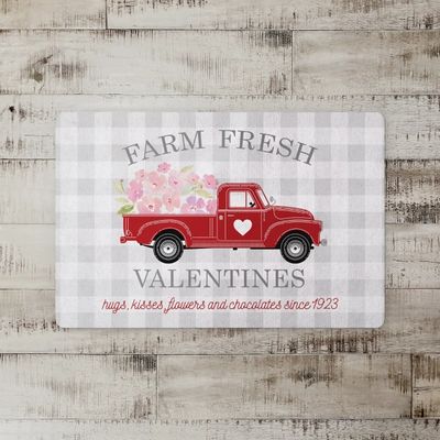 Farm Fresh Valentines Truck Indoor Mat