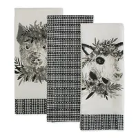 Black and White Animal Kitchen Towels, Set of 3