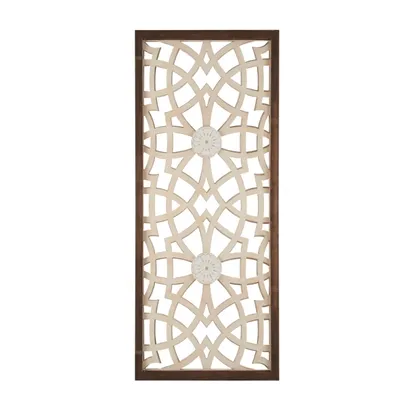 Natural Carved Damask Wooden Wall Plaque