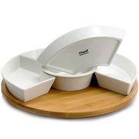 Bamboo 5-pc. Ceramic Modern Set Lazy Susan