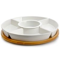 Bamboo 5-pc. Ceramic Modern Set Lazy Susan