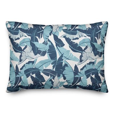 Navy Palm Outdoor Accent Pillow