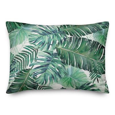 Green Palm Outdoor Accent Pillow