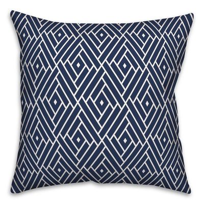 Navy Diamond Geo Outdoor Pillow