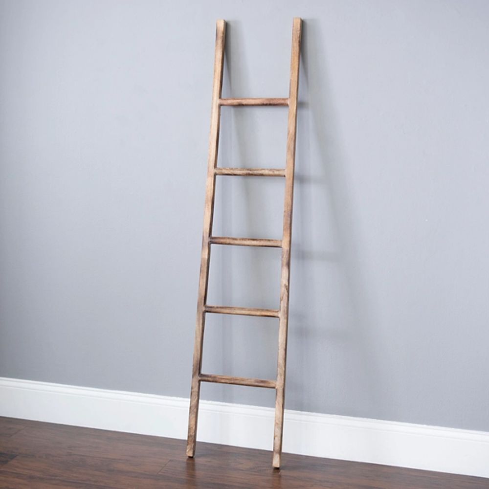 Distressed Natural Leaning Ladder