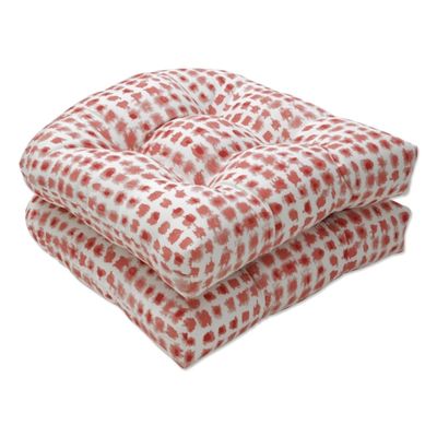 Coral Dotted 2-pc. Outdoor Chair Cushion Set