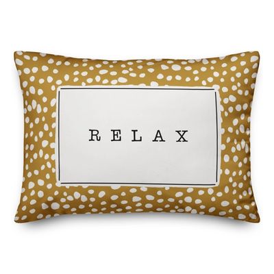 Yellow and White Polka Dot Relax Outdoor Pillow