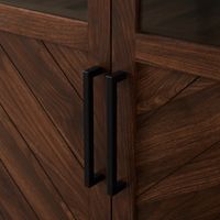 Dark Walnut Chevron Wooden Storage Cabinet