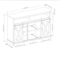 White Highboy Sliding Barn Door Media Cabinet