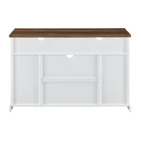 White Highboy Sliding Barn Door Media Cabinet