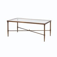 Glass and Metal Rectangle Porter Coffee Table