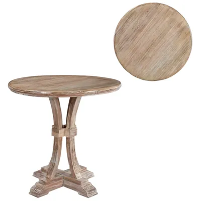 Round Mango Wood Accent Table