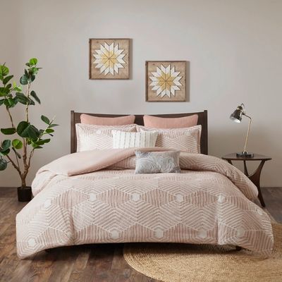 Soft Pink Tufted Full/Queen 3-pc. Comforter Set