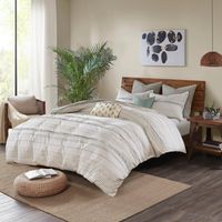 Neutral Stripe Full/Queen 3-pc. Comforter Set