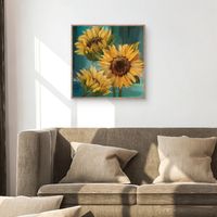 Three Sunflowers Canvas Art Print