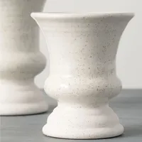 White Speckled Terracotta Block Vases, Set of 2