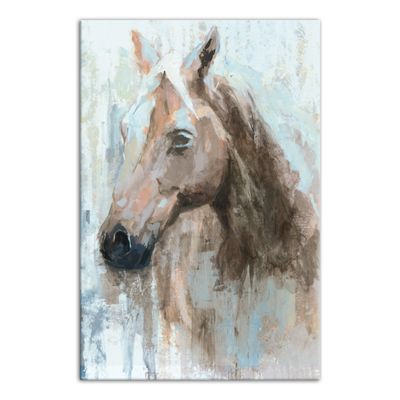 Blue Abstract Horse Canvas Art Print