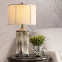Cream Beaded Table Lamp