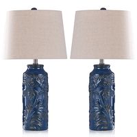 Blue Botanical Mayfield Table Lamps, Set of 2