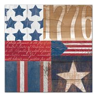 Wooden Patchwork of Americana Canvas Art Print