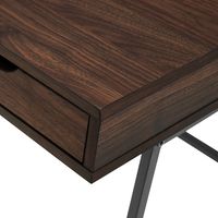 Dark Walnut Angled 3-Drawer Desk