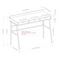 Dark Walnut Angled 3-Drawer Desk