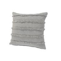 Solid Gray Tufted Accent Pillow