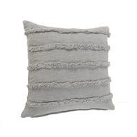 Solid Gray Tufted Accent Pillow