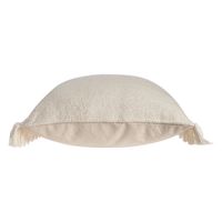 Solid Ivory Accent Pillow with Fringe