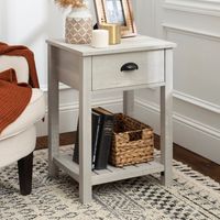 Stone Gray Single Drawer Accent Table