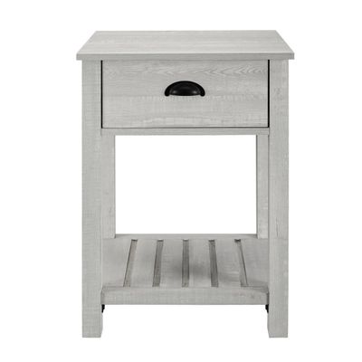Stone Gray Single Drawer Accent Table