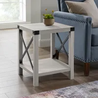 Stone Gray Rustic Wood Accent Table