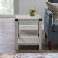 Stone Gray Rustic Wood Accent Table