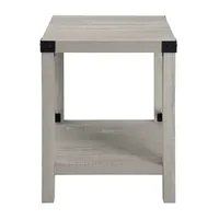 Stone Gray Rustic Wood Accent Table