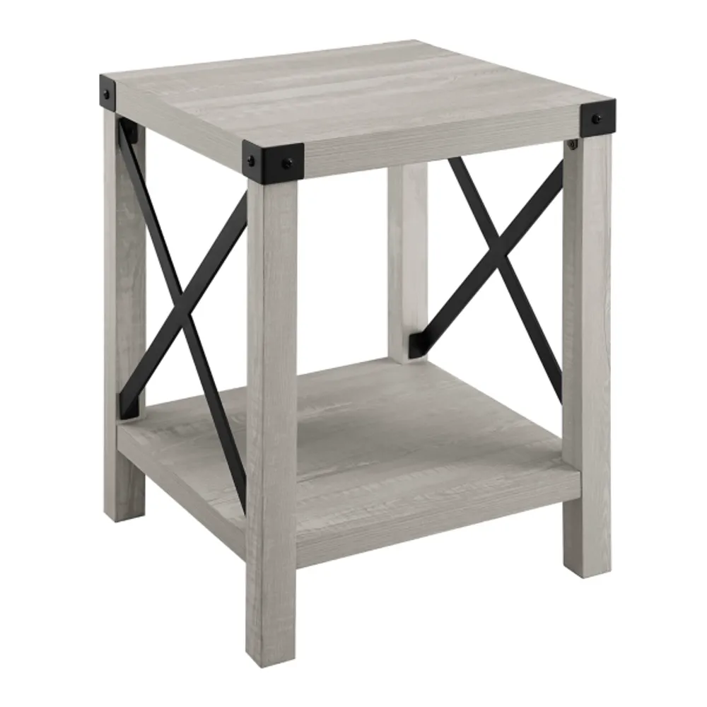 Stone Gray Rustic Wood Accent Table