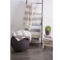 Gray Cabana Stripe Throw