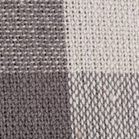 Gray and White Buffalo Check Woven Fringe Throw