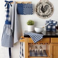 Navy and White Multiprint 4-pc. Pot Holder Set