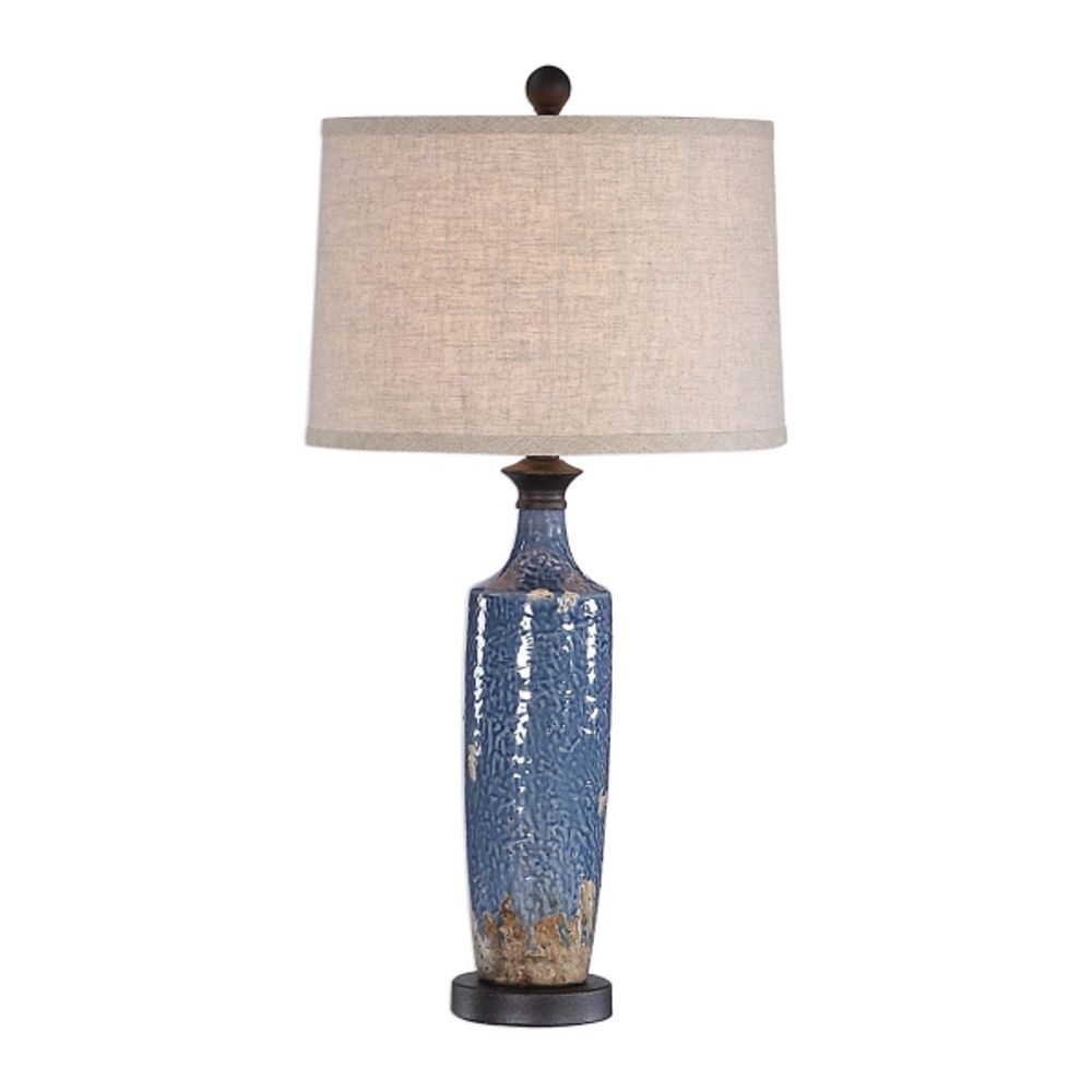 Blue Textured Ceramic Table Lamp