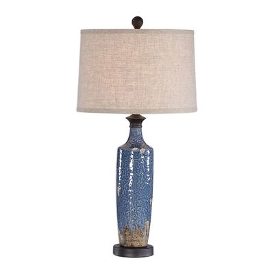 Blue Textured Ceramic Table Lamp