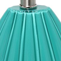 Teal Glass Pleated Table Lamp