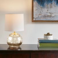 Gold and Silver Mercury Glass Table Lamp