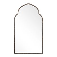 Gold and Bronze Metal Arch Mirror