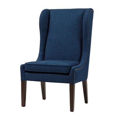 Navy High Wingback Nailhead Trim Dining Chair