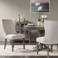 Cream Curved Back Upholstered Dining Chair