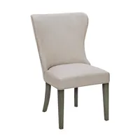 Cream Curved Back Upholstered Dining Chair